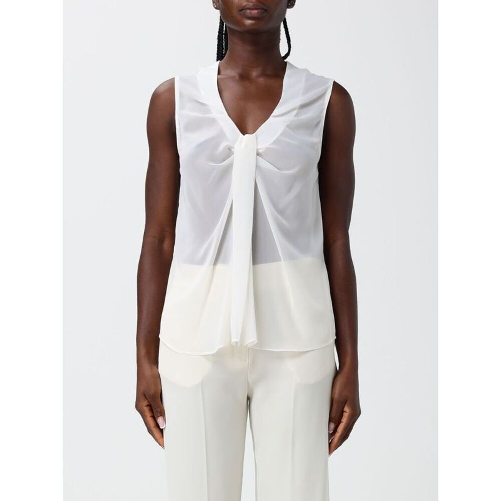 Hanita Women Hanita Sleeveless Draped Polyester Blouse With V-Neck